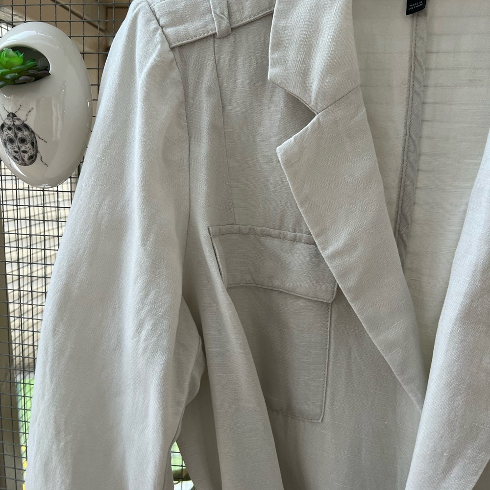 Lane Bryant Women's Off White Belted Linen Jacket Sz 18 - Picture 3 of 5